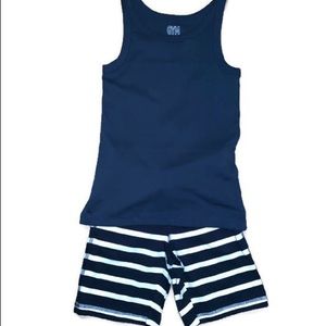 Gymboree Boy Tie Shorts - Stripped (Blue & White)